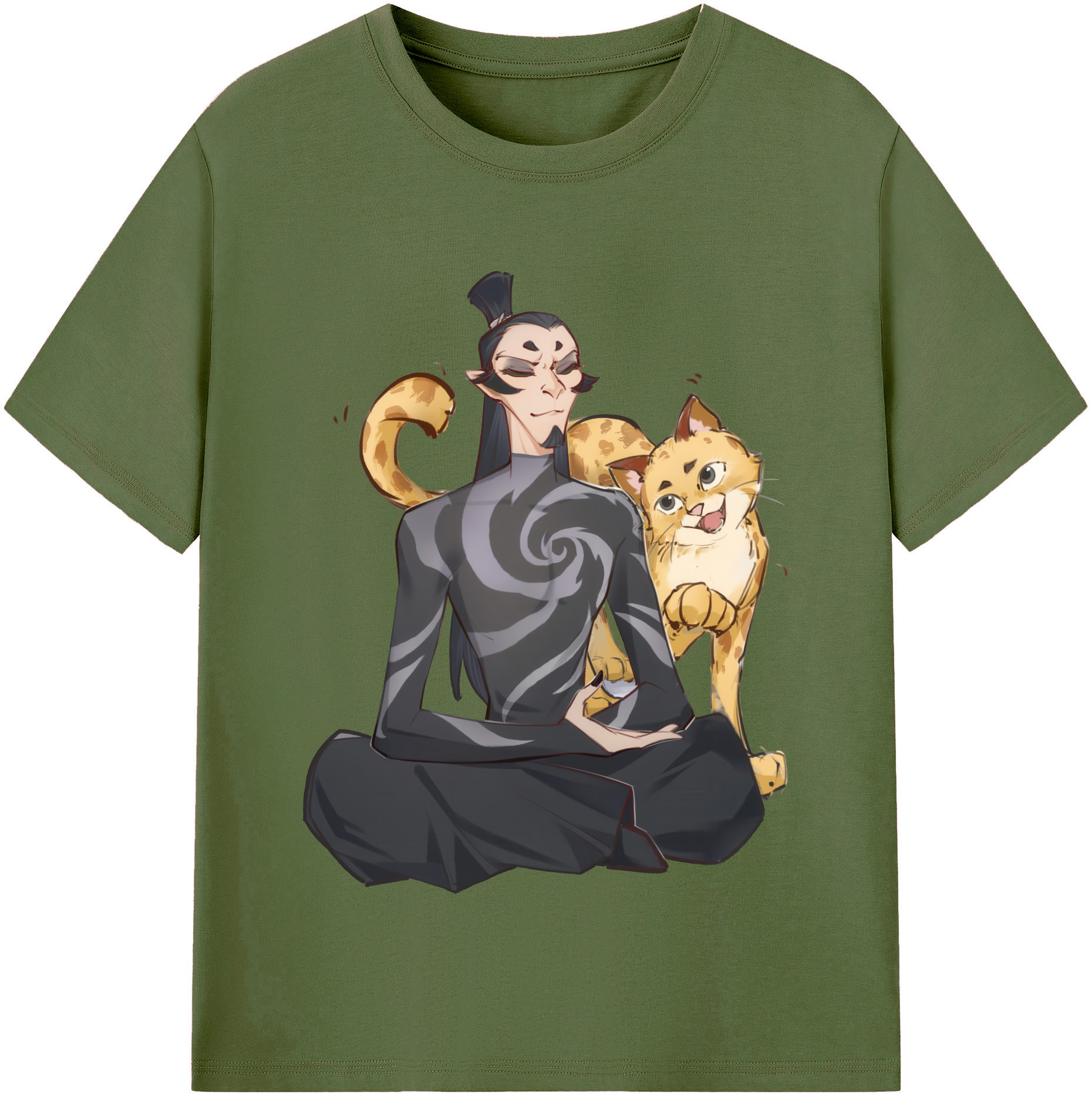 （画像用） Ne Zha 2 ナタ 魔童の大暴れ 綿100％半袖Tシャツ（フロントプリント）